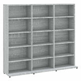 Vidaxl cd-kast 100x23x89,5 cm bewerkt hout grijs sonoma eikenkleurig