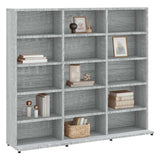 Vidaxl cd-kast 100x23x89,5 cm bewerkt hout grijs sonoma eikenkleurig