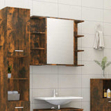 Vidaxl badkamerspiegelkast 80x20,5x64 cm bewerkt hout gerookt eiken