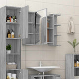 Vidaxl badkamerspiegelkast 80x20,5x64 cm bewerkt hout grijs sonoma