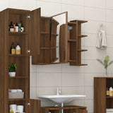 Vidaxl badkamerspiegelkast 80x20,5x64 cm bewerkt hout bruin eikenkleur