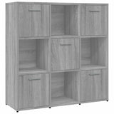 Vidaxl boekenkast 90x30x90 cm bewerkt hout grijs sonoma eikenkleurig