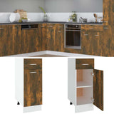 Vidaxl onderkast met lade lyon 30x46x81,5 cm bewerkt hout gerookt eiken