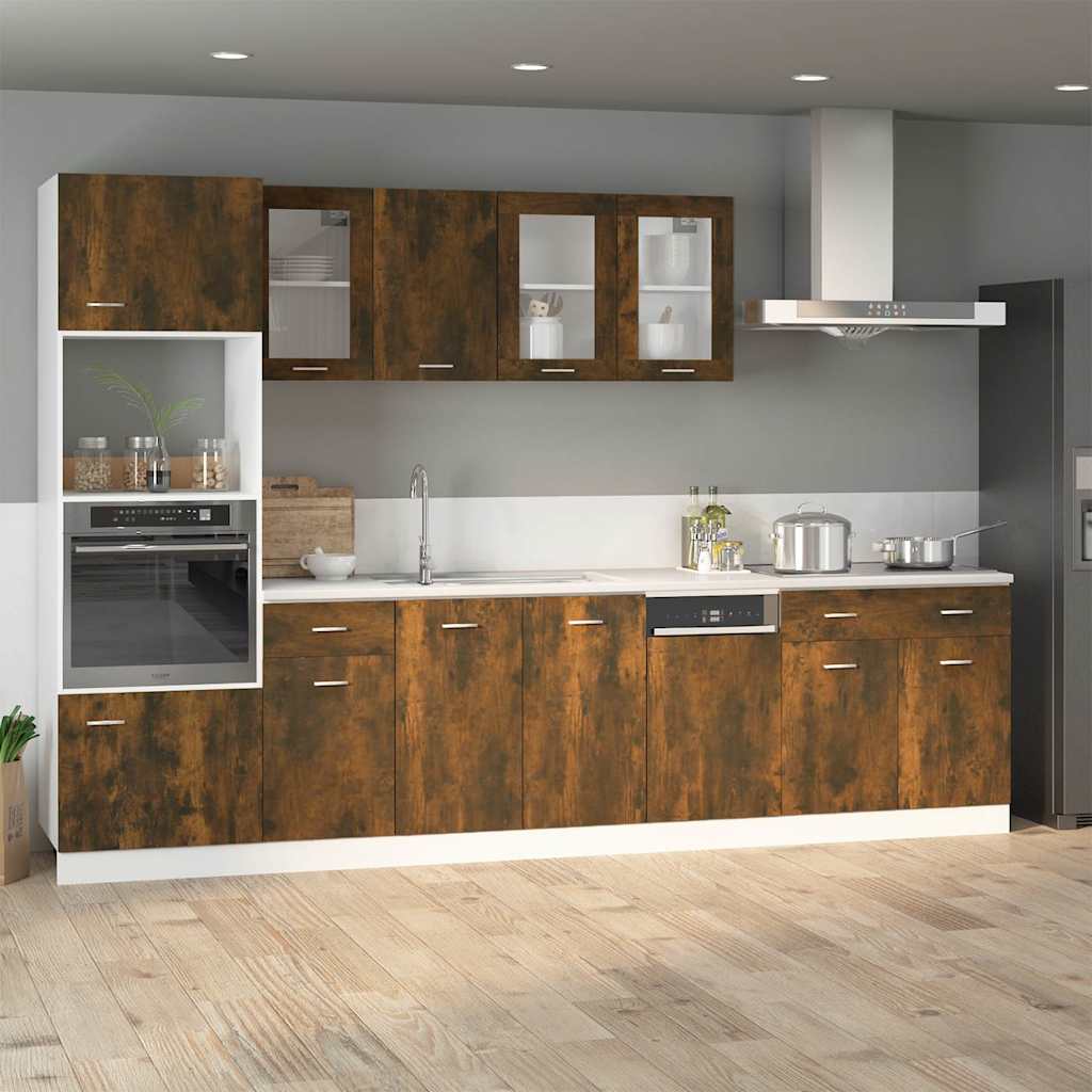 Vidaxl onderkast met lade lyon 40x46x81,5 cm bewerkt hout gerookt eiken