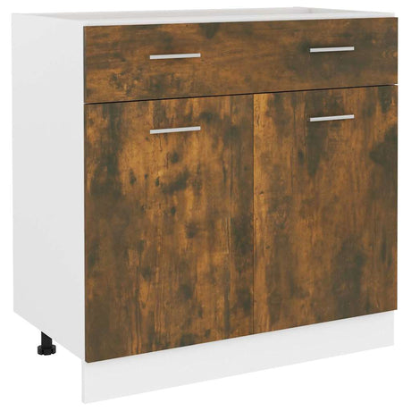 Vidaxl onderkast met lade lyon 80x46x81,5cm bewerkt hout gerookt eiken