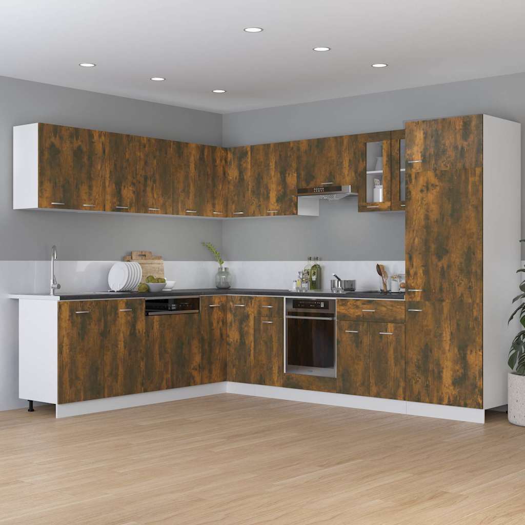 Vidaxl keukenkastje lyon 75,5x75,5x81,5 cm bewerkt hout gerookt eikenkleur