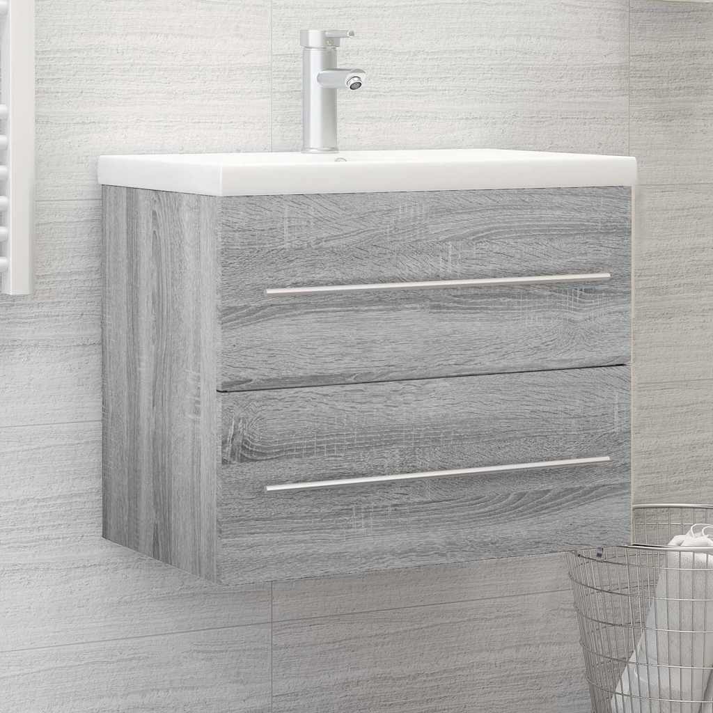Vidaxl wastafelkast 60x38,5x48 cm bewerkt hout grijs sonoma eikenkleur
