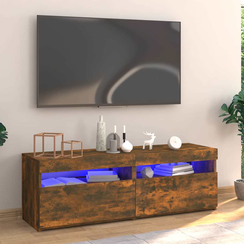 Vidaxl tv-meubel met led-verlichting 120x35x40 cm gerookt eikenkleurig