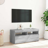Vidaxl tv-meubel met led-verlichting 90x35x40 cm grijs sonoma eiken