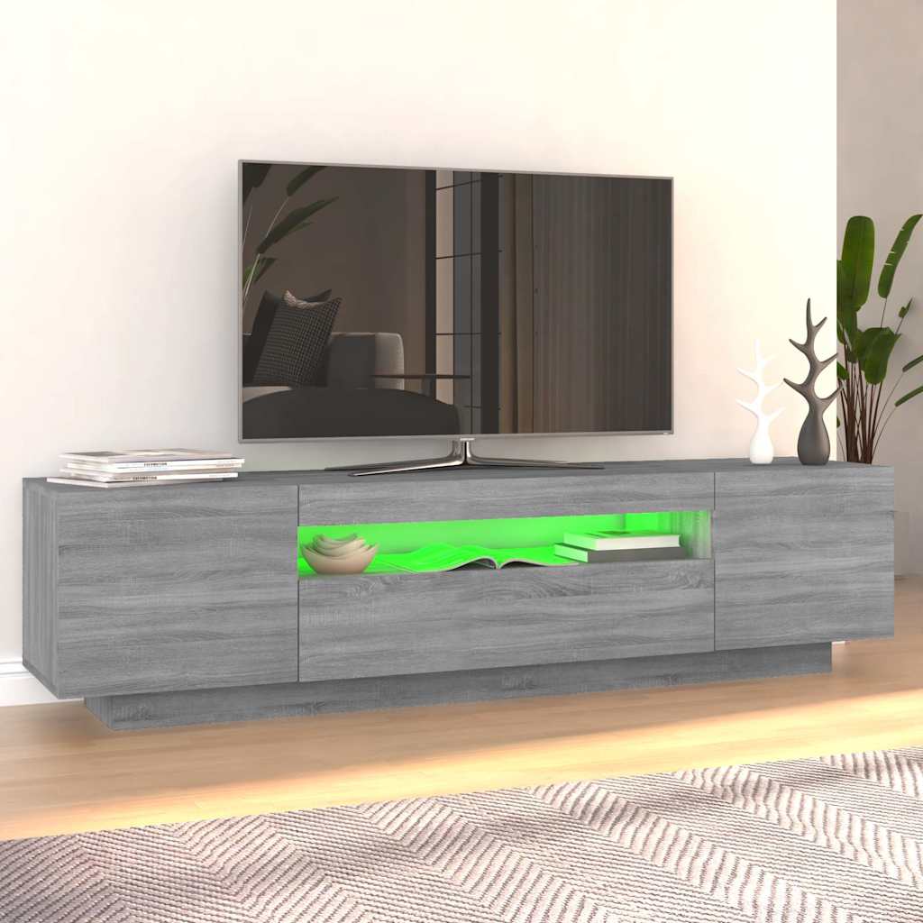 Vidaxl tv-meubel met led-verlichting 160x35x40 cm grijs sonoma eiken