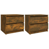 Vidaxl nachtkastjes 2 st 50x39x43,5 cm bewerkt hout gerookt eikenkleur