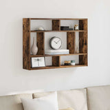 Vidaxl wandschap 75x16x55 cm bewerkt hout gerookt eikenkleurig