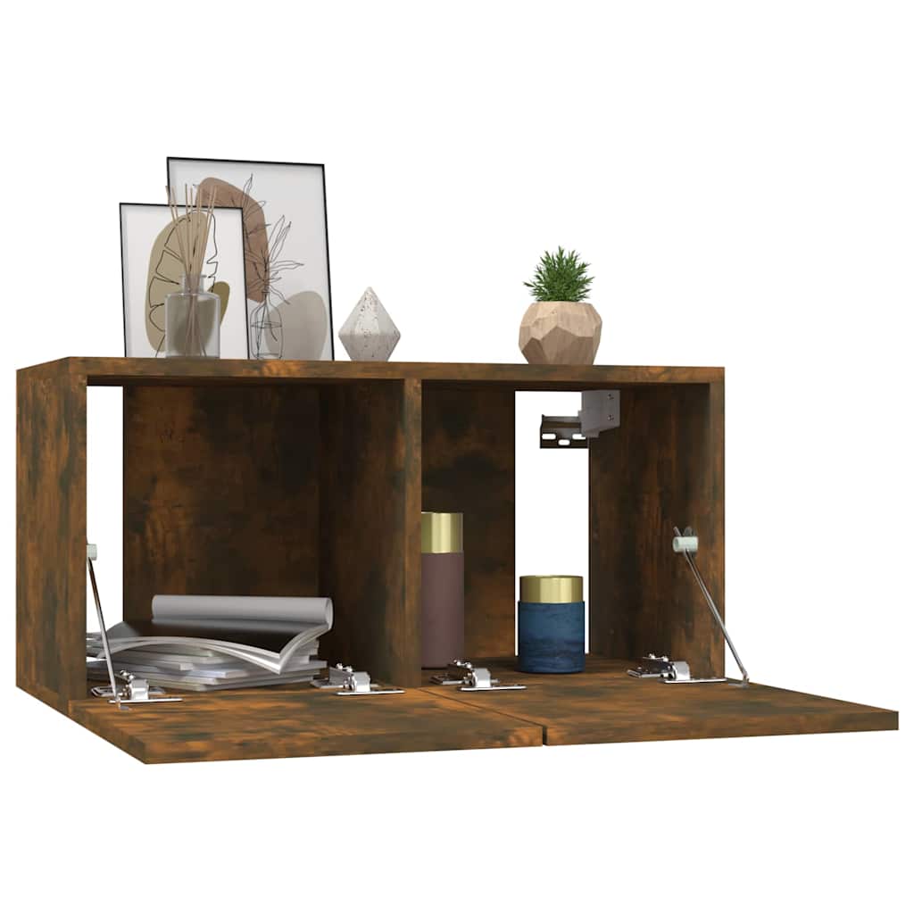 Vidaxl tv-meubel hangend 60x30x30 cm bewerkt hout gerookt eikenkleurig