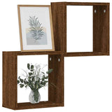 Vidaxl wandrekken kubus 2 st 30x15x30 cm gerookt bruin eiken
