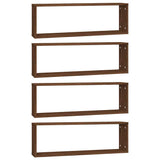 Vidaxl wandschappen kubus 4 st 80x15x26,5 cm hout bruin eikenkleur