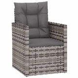 Vidaxl 3-delige loungeset met kussens poly rattan grijs