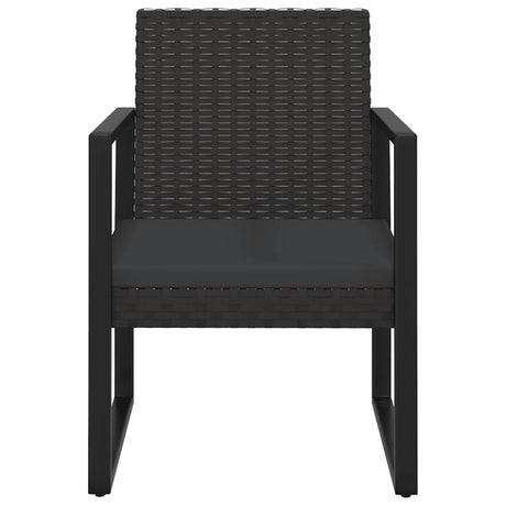 Vidaxl 4-delige loungeset met kussens poly rattan zwart