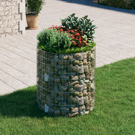 Vidaxl gabion paal rond ø100x100 cm gegalvaniseerd staal