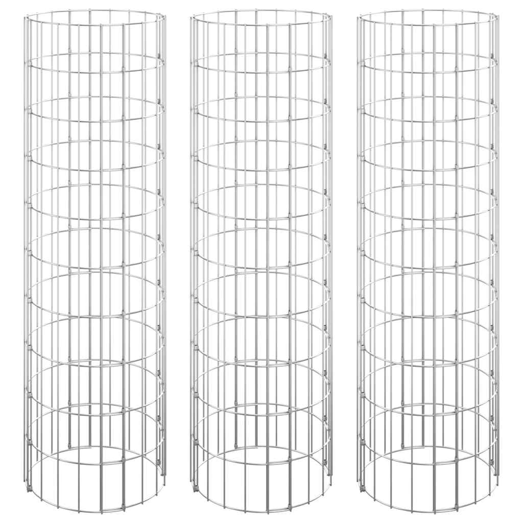 Vidaxl gabion plantenbakken 3 st rond verhoogd ø30x100 cm staal