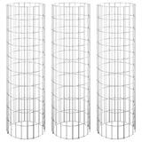Vidaxl gabion plantenbakken 3 st rond verhoogd ø30x100 cm staal
