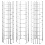 Vidaxl gabion plantenbakken 3 st rond verhoogd ø30x100 cm staal