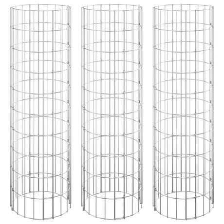 Vidaxl gabion plantenbakken 3 st rond verhoogd ø30x100 cm staal