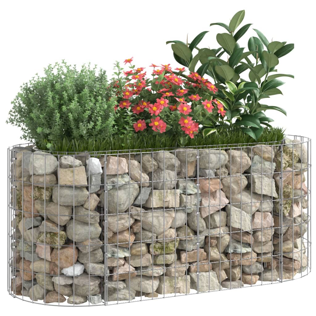 Vidaxl gabion plantenbak verhoogd 120x50x50 cm gegalvaniseerd ijzer