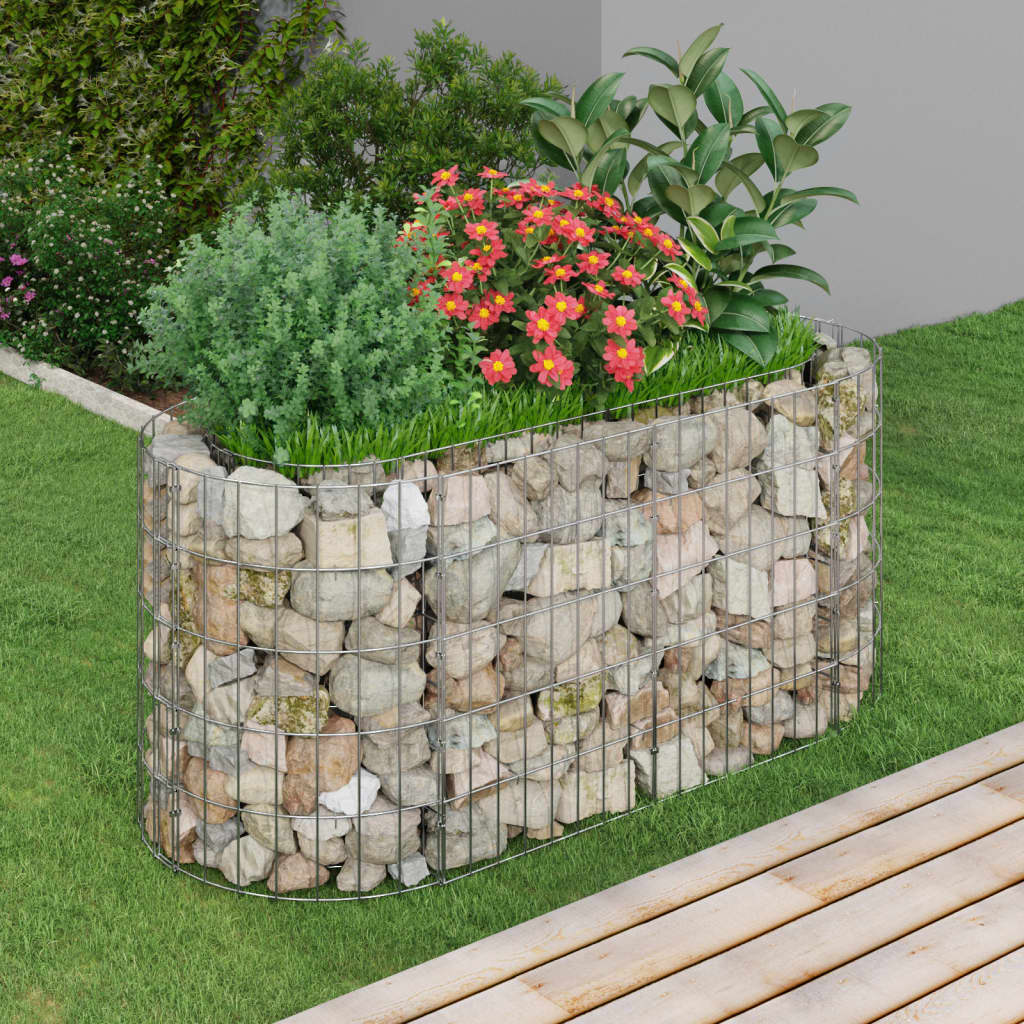 Vidaxl gabion plantenbak verhoogd 120x50x50 cm gegalvaniseerd ijzer