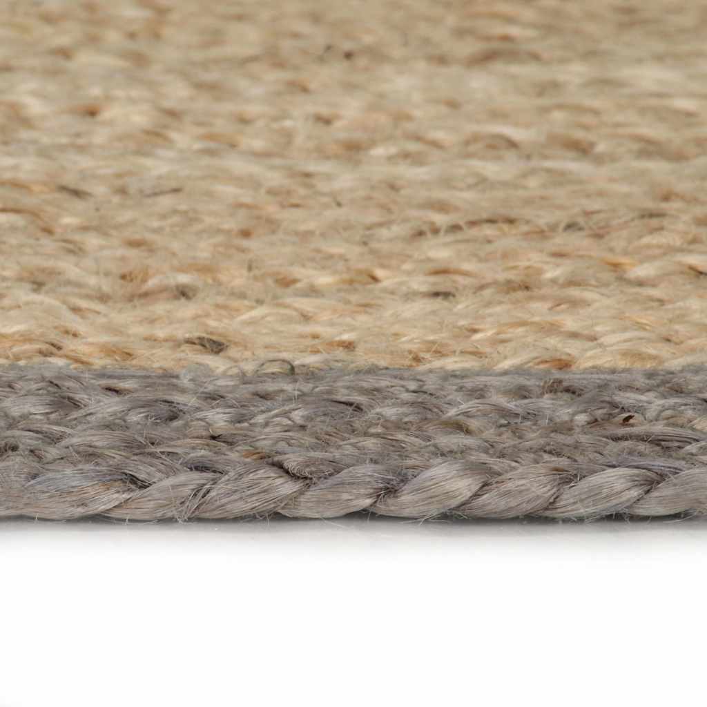 Vidaxl vloerkleed handgemaakt met grijze rand 180 cm jute
