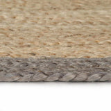 Vidaxl vloerkleed handgemaakt met grijze rand 180 cm jute