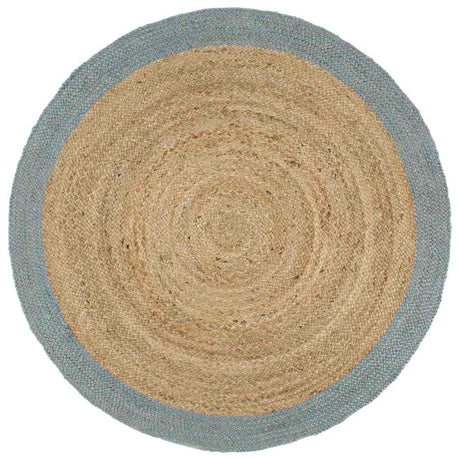 Vidaxl vloerkleed handgemaakt met olijfgroene rand 180 cm jute
