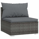 Vidaxl 2-delige loungeset met kussens poly rattan grijs