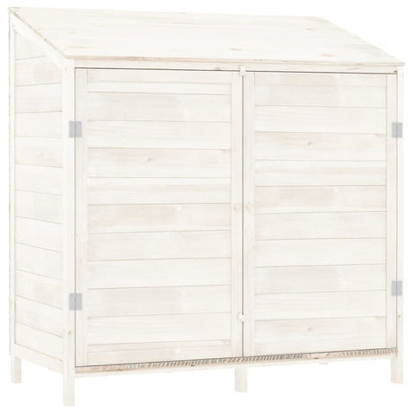 VidaXL Tuinschuur 102x52x112 cm massief vurenhout wit