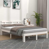 Vidaxl bedframe massief hout wit 135x190 cm