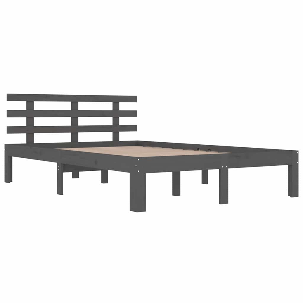 Vidaxl bedframe massief hout grijs 150x200 cm