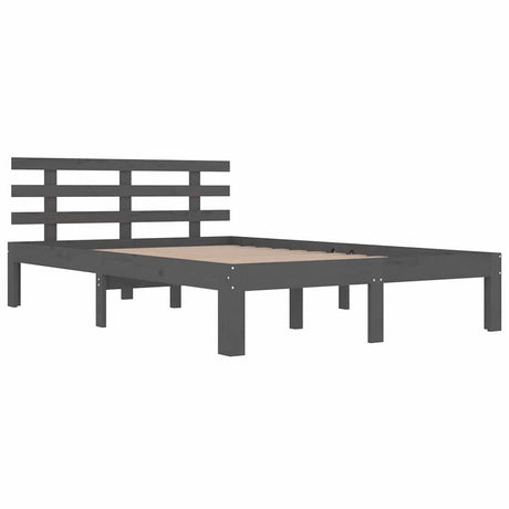 Vidaxl bedframe massief hout grijs 150x200 cm