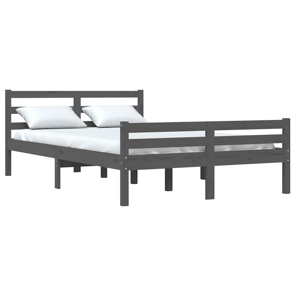 Vidaxl bedframe massief hout grijs 140x200 cm
