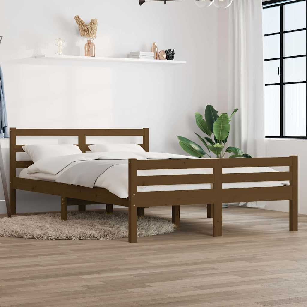 Vidaxl bedframe massief hout honingbruin 150x200 cm