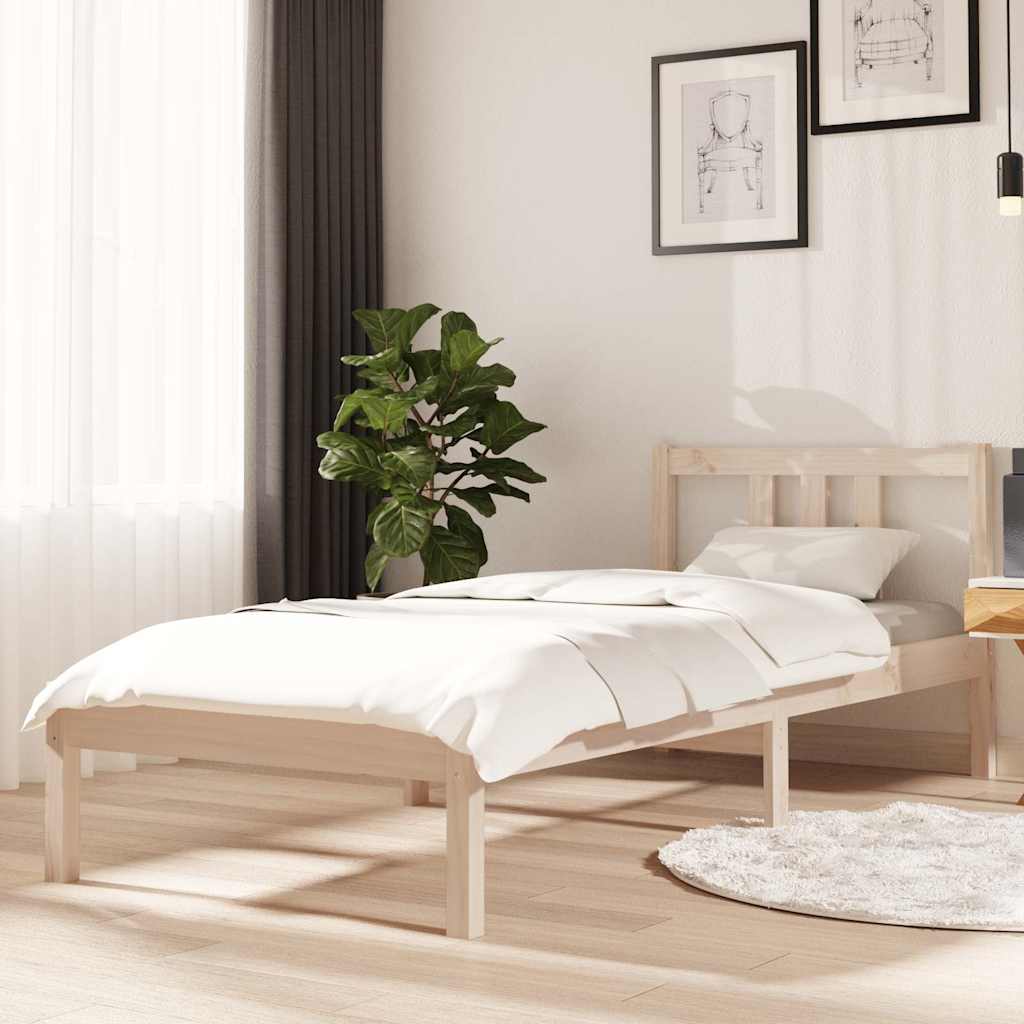 Vidaxl bedframe massief hout 75x190 cm