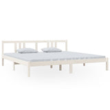 Vidaxl bedframe massief hout wit 200x200 cm