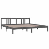 Vidaxl bedframe massief hout grijs 200x200 cm
