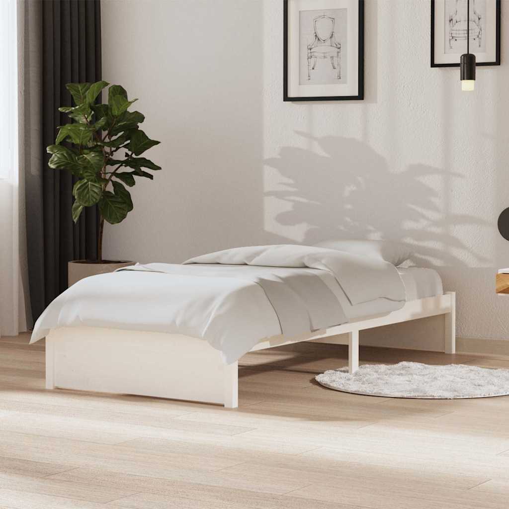 Vidaxl bedframe massief hout wit 90x190 cm