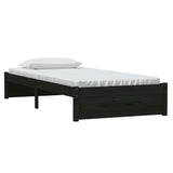 Vidaxl bedframe massief hout zwart 90x190 cm