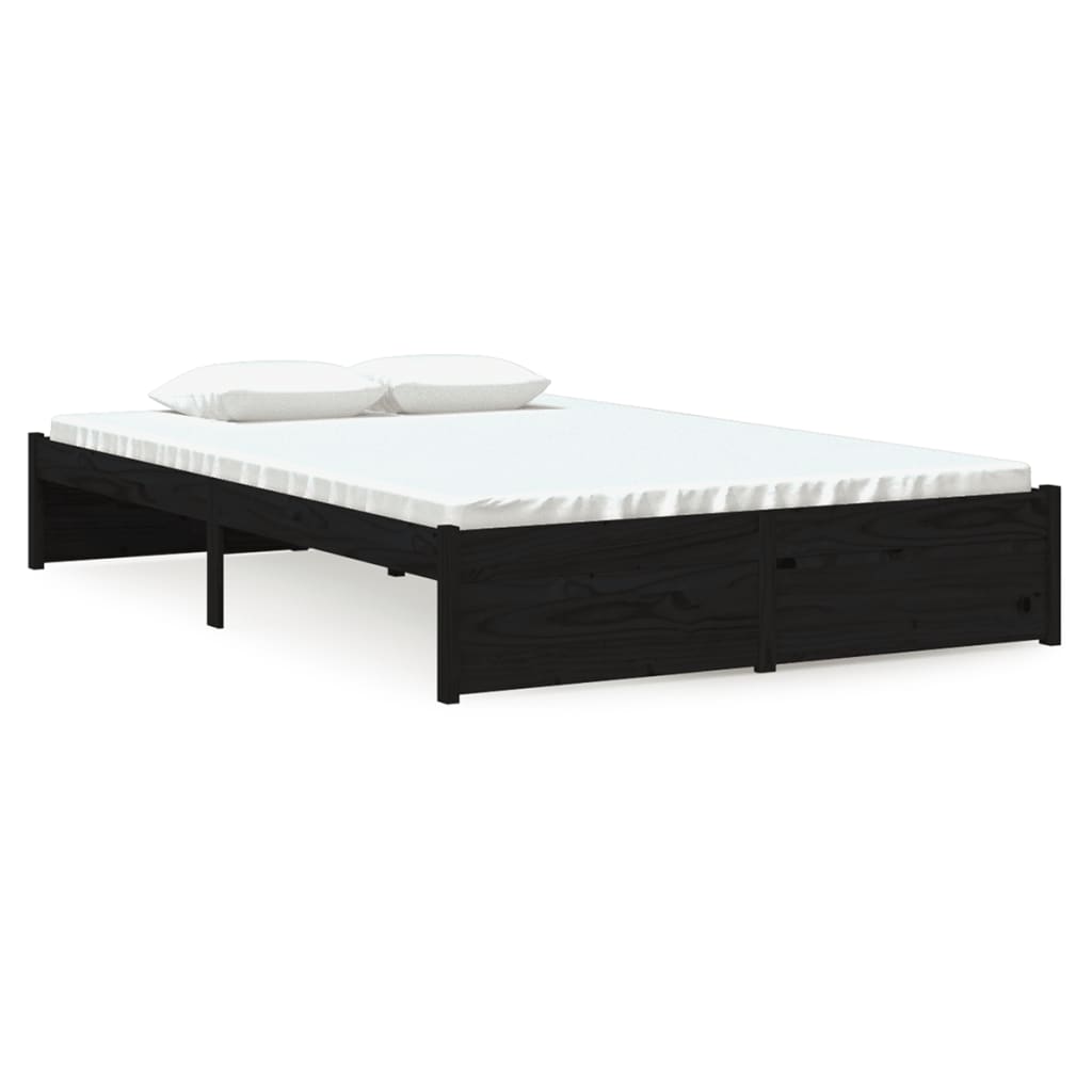 Vidaxl bedframe massief hout zwart 120x190 cm