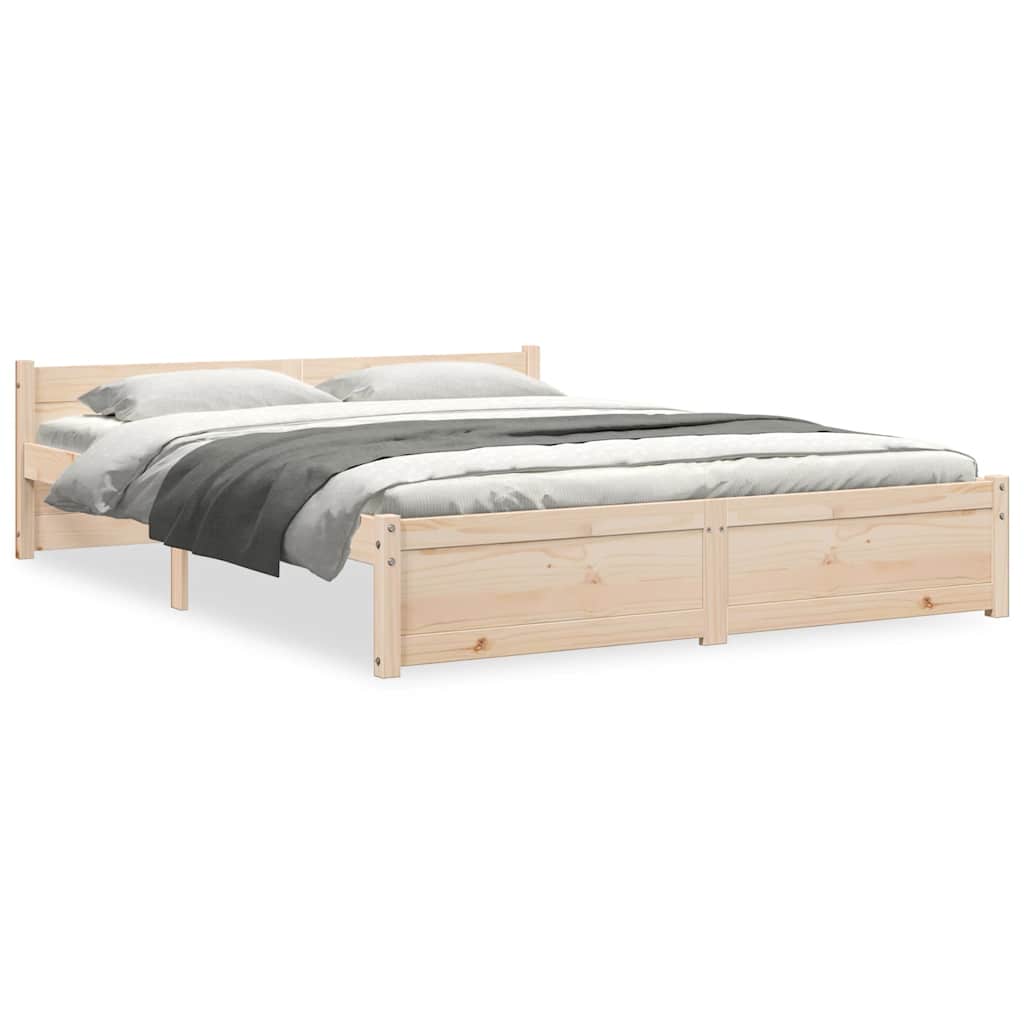 Vidaxl bedframe massief hout 135x190 cm