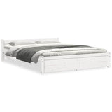 Vidaxl bedframe massief hout wit 135x190 cm