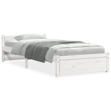 Vidaxl bedframe massief hout wit 100x200 cm