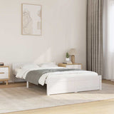 Vidaxl bedframe massief hout wit 120x200 cm