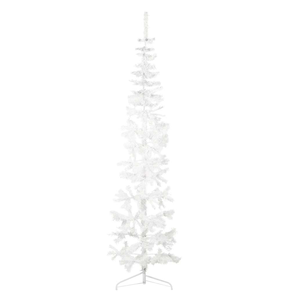 Vidaxl kunstkerstboom half met standaard smal 210 cm wit