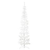 Vidaxl kunstkerstboom half met standaard smal 210 cm wit